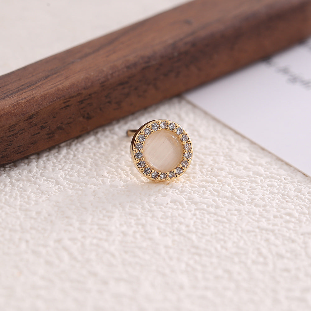 Zircon Imitation Pearl High Sense Simple Stylish Earrings
