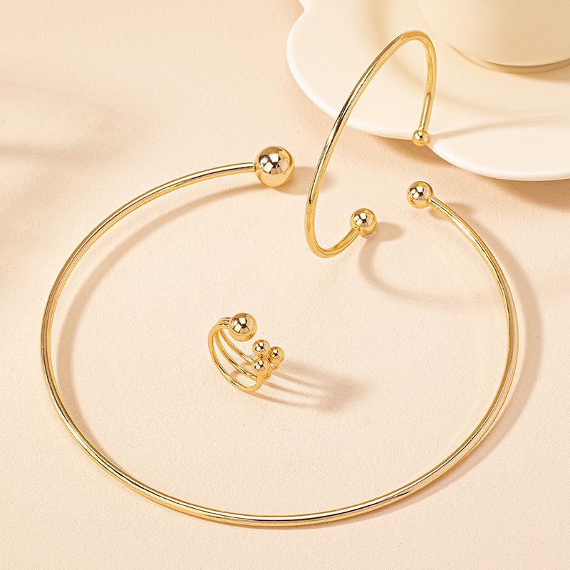 Spring Open-end Polished Simple Fashion Personalized Niche Jewelry Set
