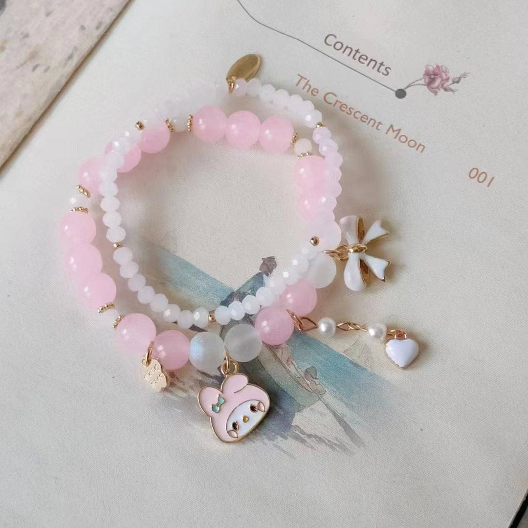 Women's Pearl Korean Super Cute Cartoon Beaded Bracelets