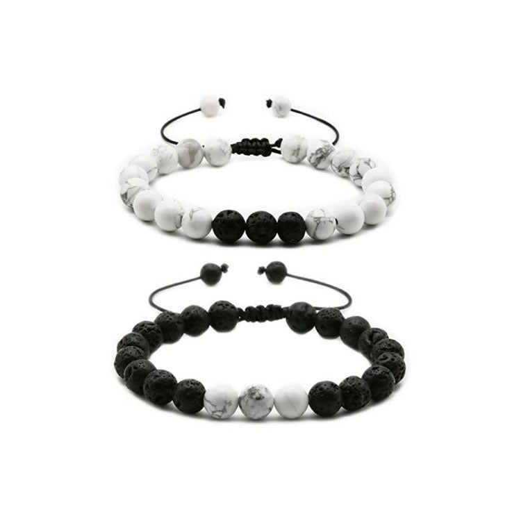 Volcanic Rock Colorful Natural Stone Beads Brace Bracelet