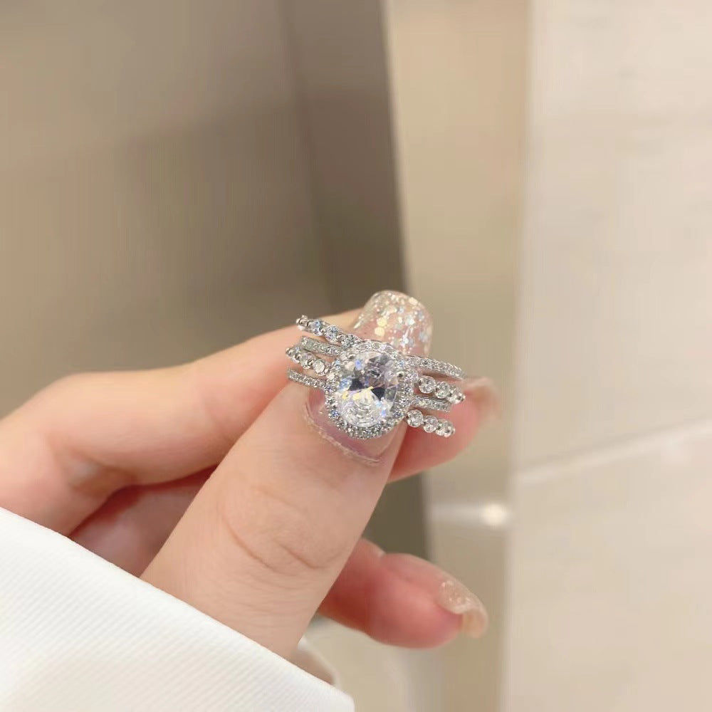 Women's Female Design High Luxury Wedding Zircon Rings