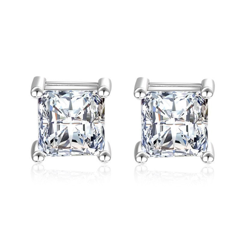 Moissanite Ear Female With Hearts Sterling Earrings