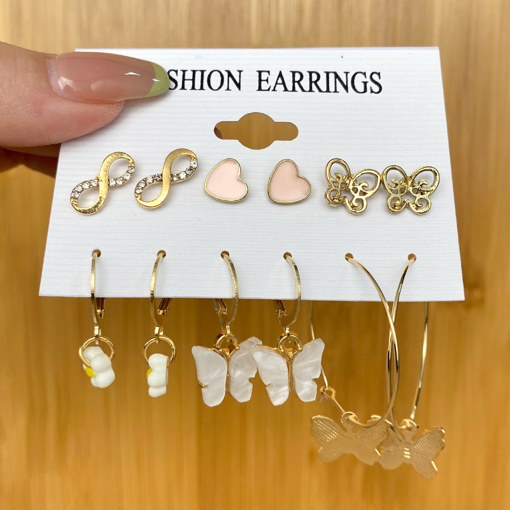 Butterfly Suit Pairs Creative Simple Acrylic Earrings