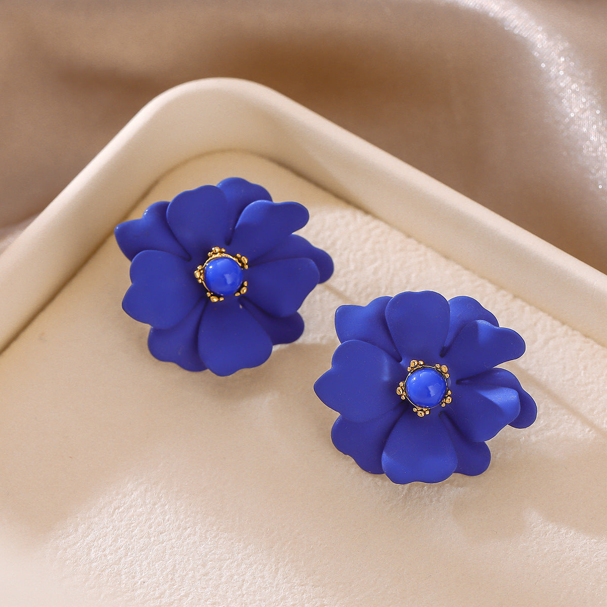Flower Niche Trendy Sier Needle High Sense Graceful Stud Earrings