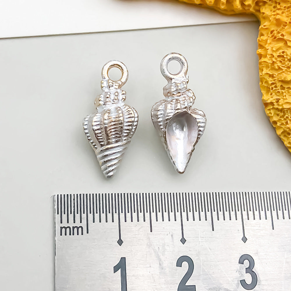 Colorful Oil Alloy Simulation Marine Conch Pendants