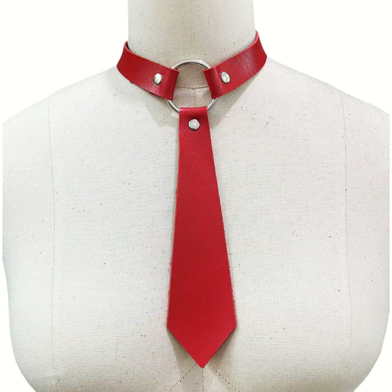 Fashion Personality Leather Bondage Tie Punk Collar