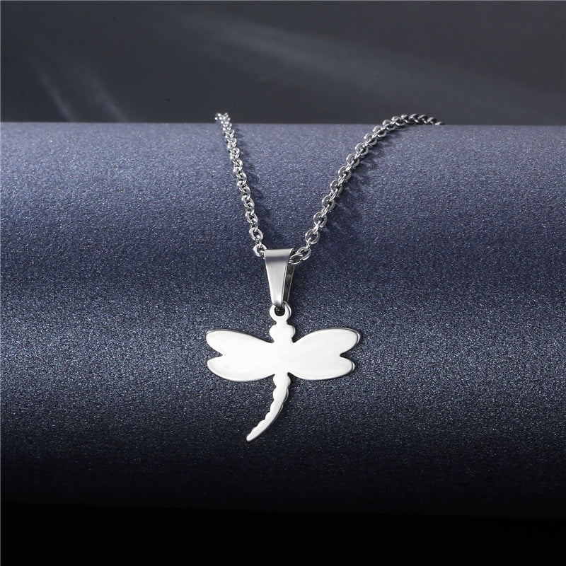Stainless Steel Cut Hollow Geometry Tag Necklace