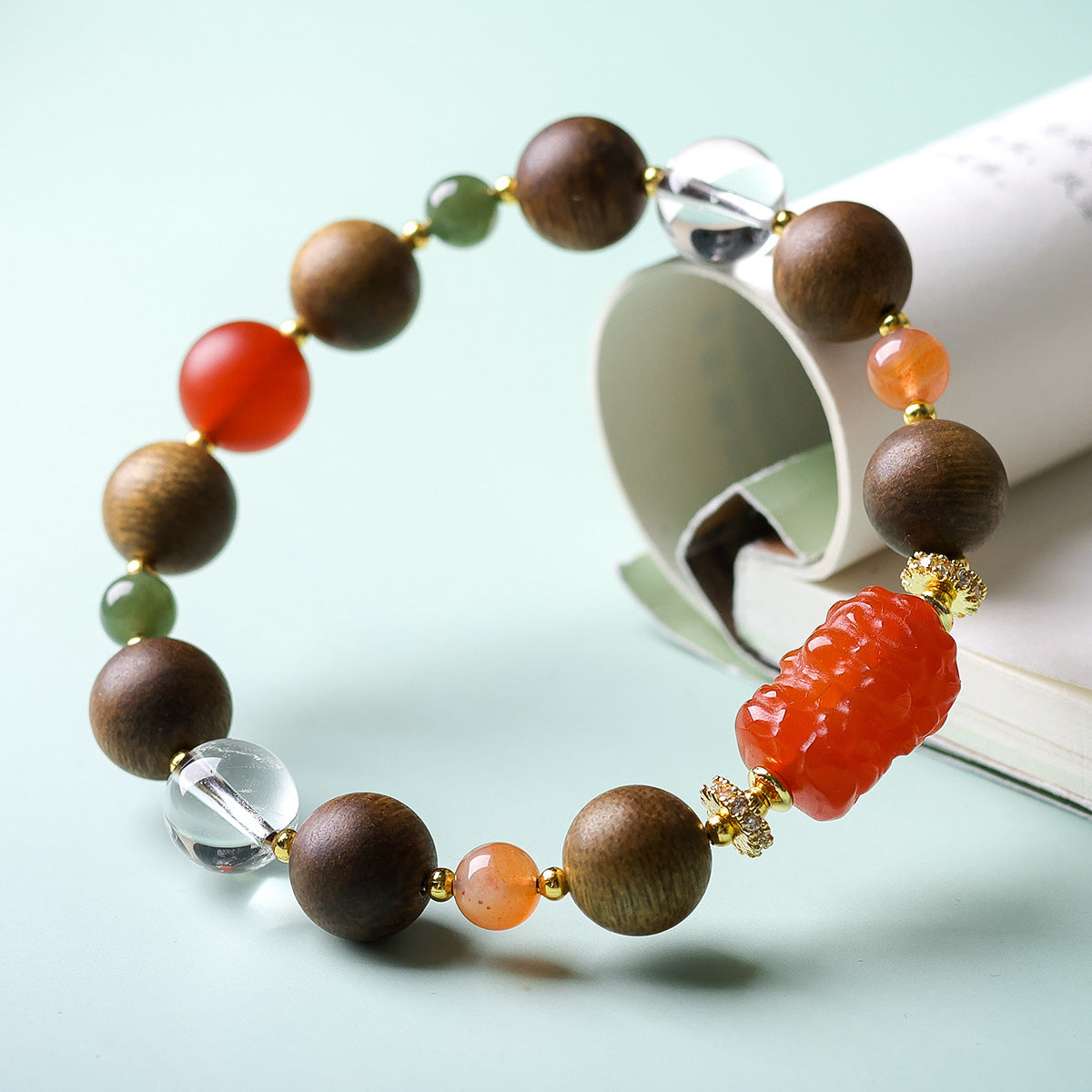Women's Vietnam Nha White Chess Nan Eaglewood Buddha Beads Bracelets