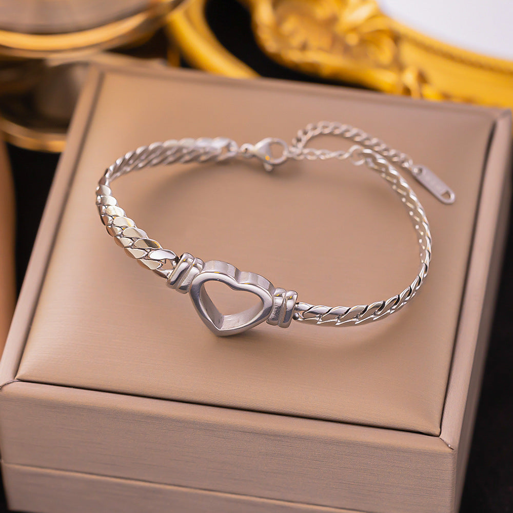 Titanium Steel Gold Vintage Love Double Bracelets