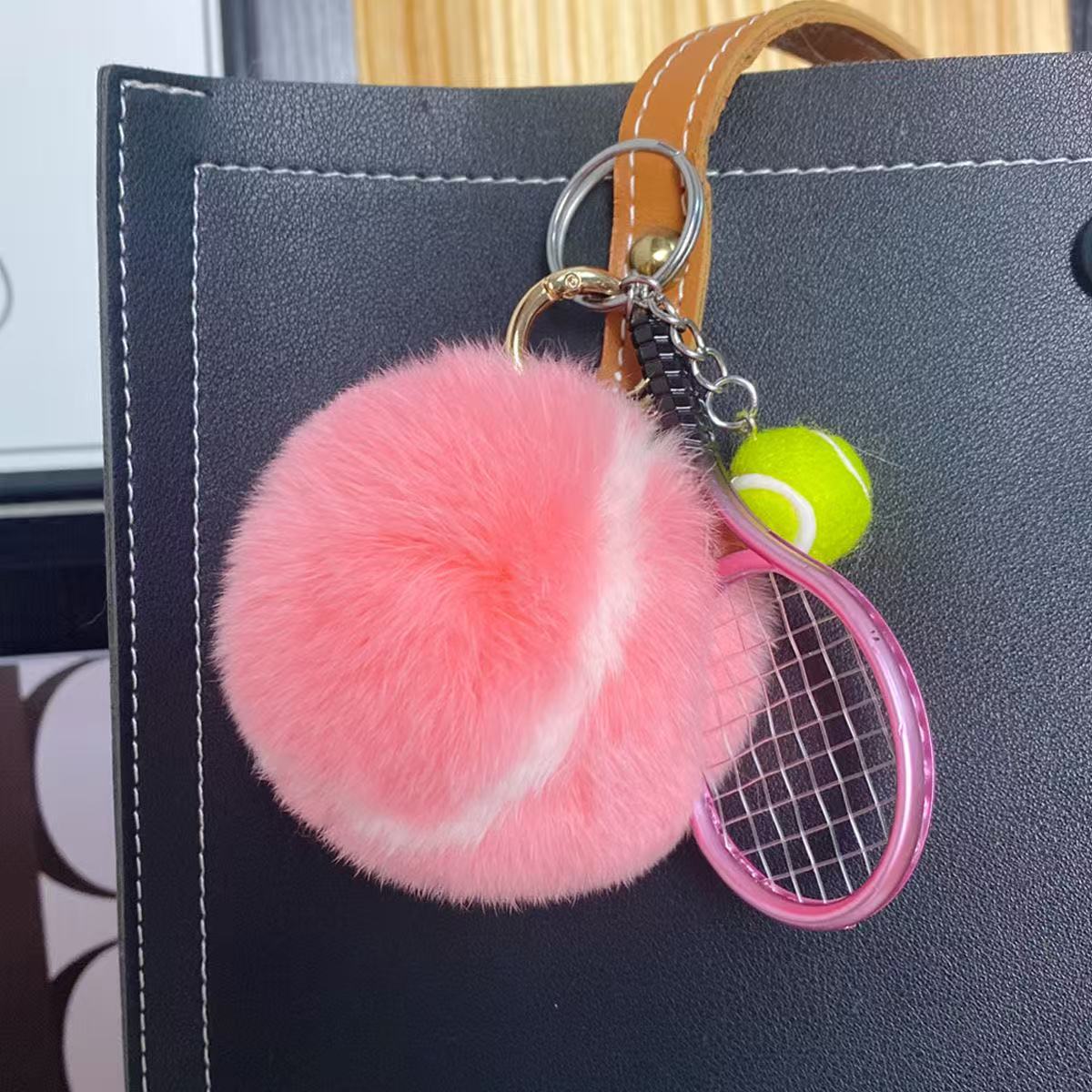 Classic Tennis High-grade Plush Car Key Hanging Ornaments
