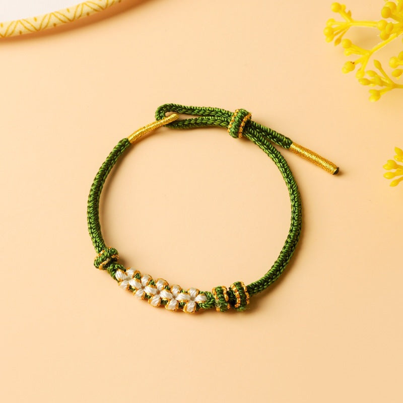 Children's Colorful Braided Rope Wrist String Safe Red Bracelet