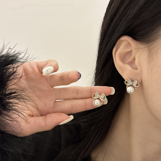 Women's Needle Light Luxury Bow Mickey Mouse Cute Earrings