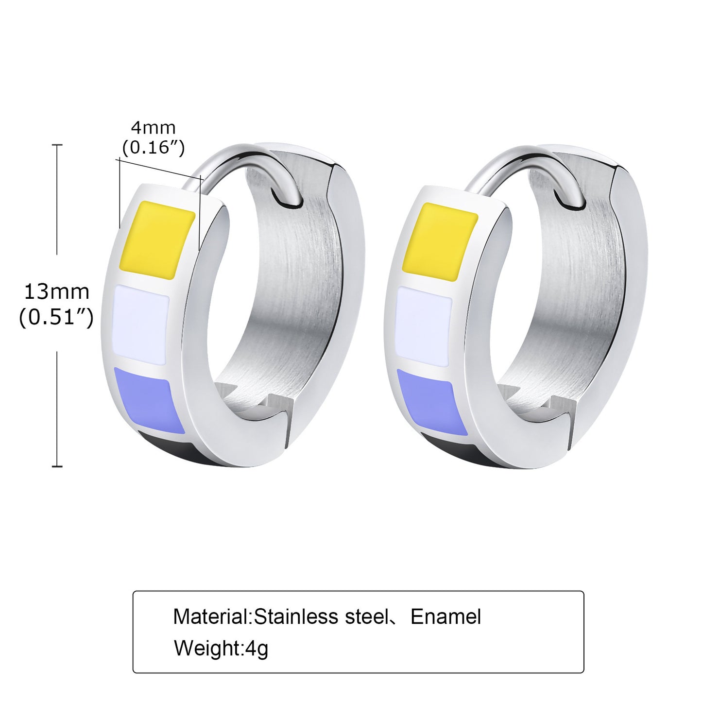 Women's & Men's Stainless Steel Color Eardrop Colorful Flag Earrings