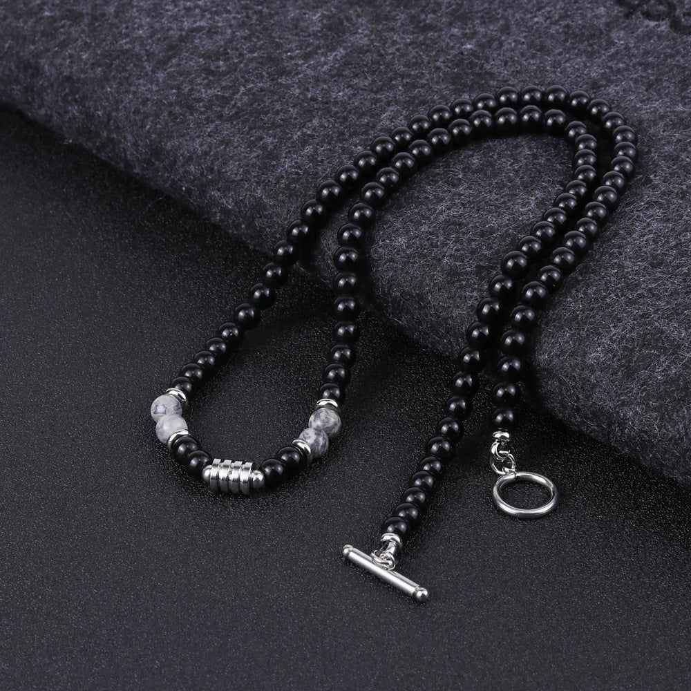 Men's Titanium Steel No Fading Beaded Foreign Necklaces