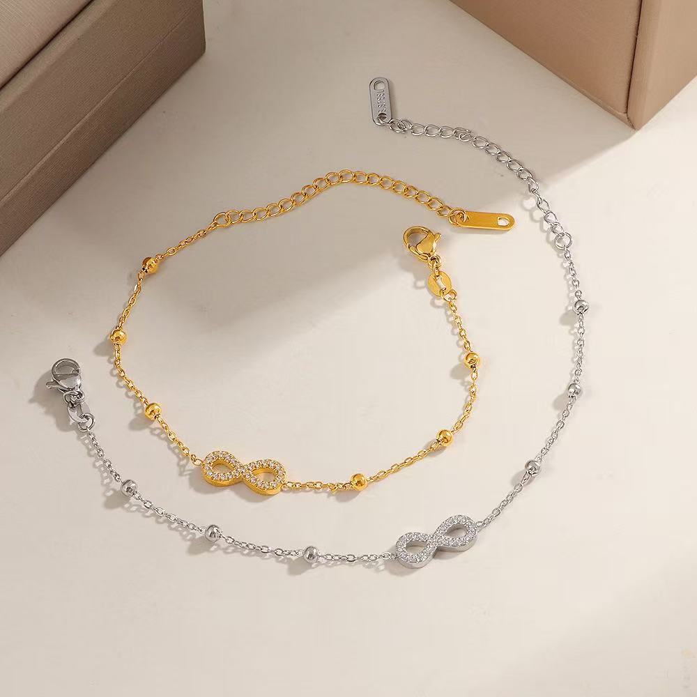 Women's Stainless Steel Infinite Zircon Light Luxury Bracelets
