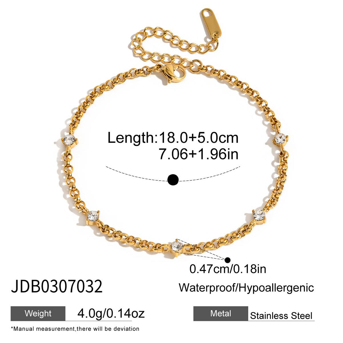 Stainless Steel Zircon Fashion High-grade Titanium Female Niche Does Not Bracelet
