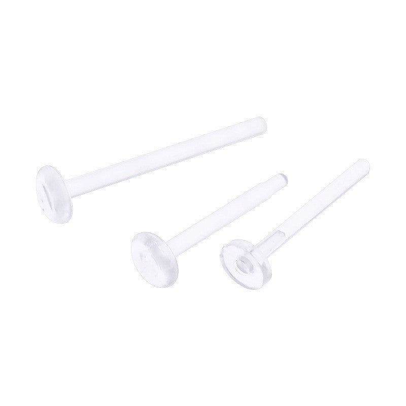 Plastic Auricular Needle Flat Ear Transparent Stud Earrings