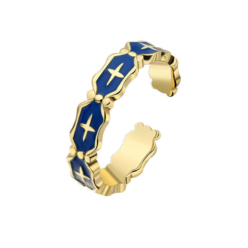 Enamel Female Niche Design Light Luxury Index Rings