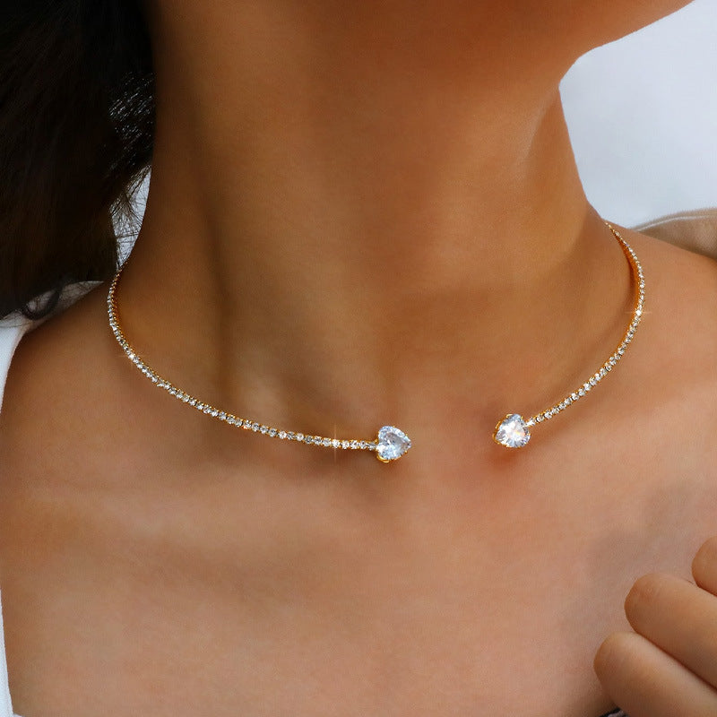 Light Luxury Zircon Rhinestone Pearl Fashion High Collar
