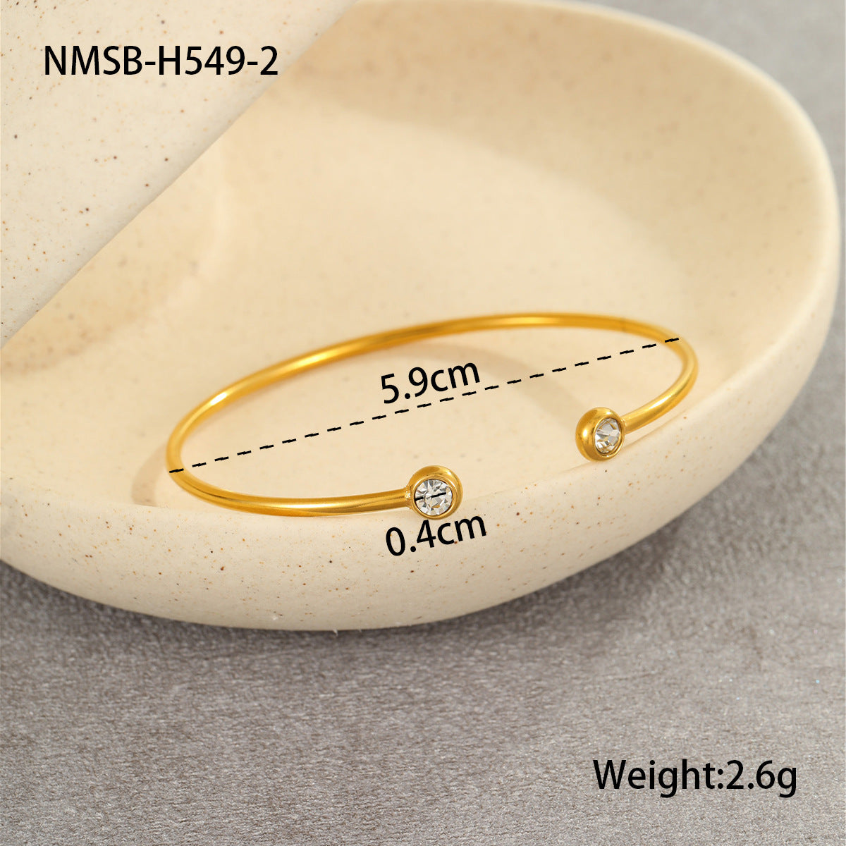 Fashion Zircon Opening Stainless Steel Affordable Luxury Style Bracelet