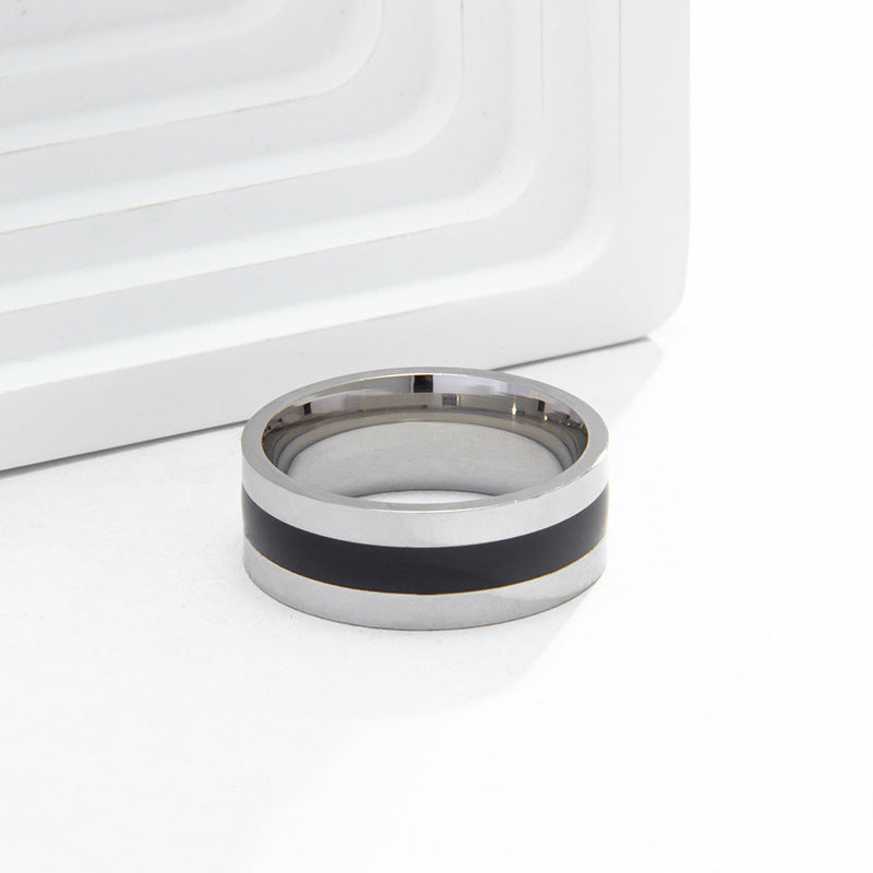 Men's Simple Fashion Stainless Steel Epoxy Small Ring