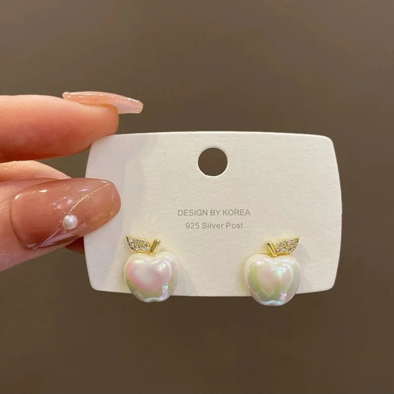 Tassel Diamond Apple Sweet Refreshing Stylish Advanced Cute Compact Stud Earrings