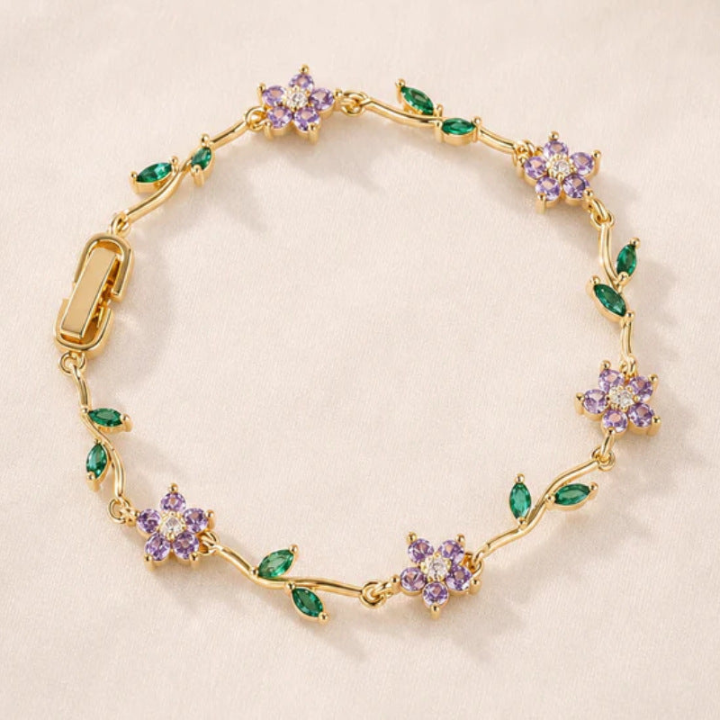 Tulip Colorful Crystals Gem Flower Light Bracelet