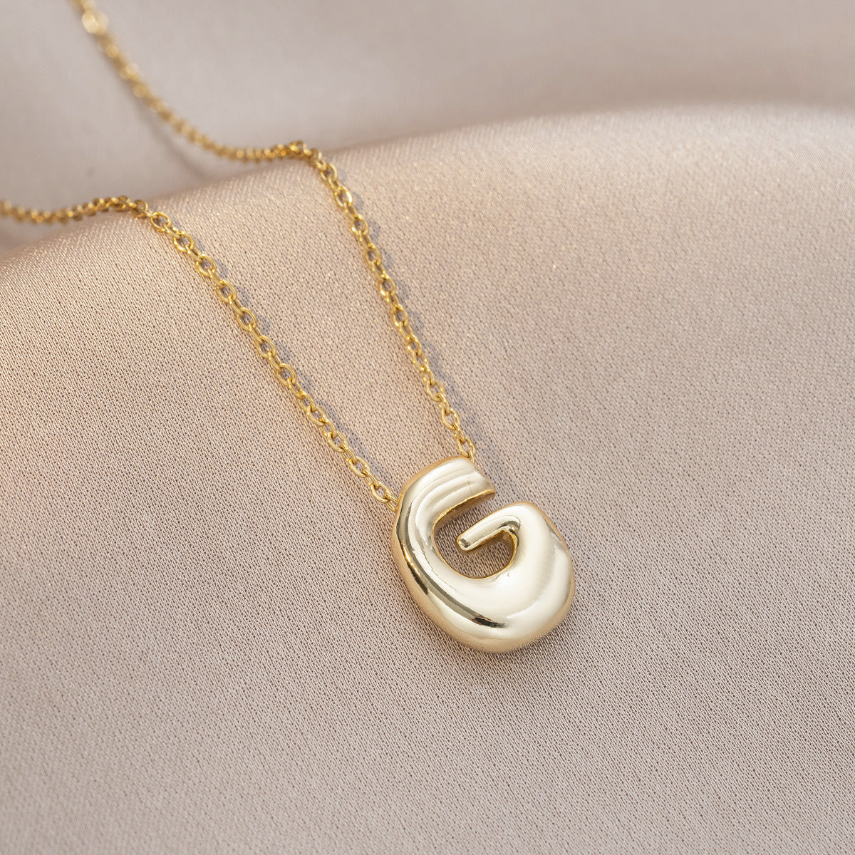 Female Glossy Balloon Bubble Cute Chubby English Letters Temperament Clavicle Necklace