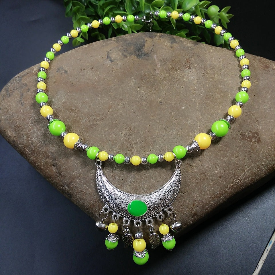 Colorful Beads Choker Sweater Chain Collarbone Collar