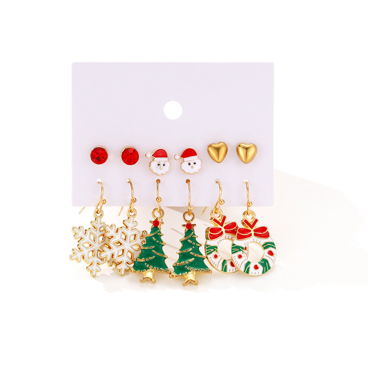 Christmas Snowflake Tree Santa Claus Fluffy Earrings