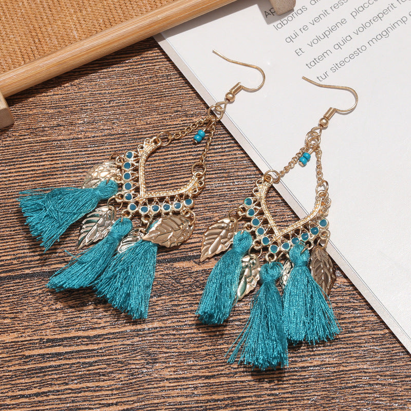 Women's Ornament Ethnic Style Tassel Fringe Ear Hook Earrings