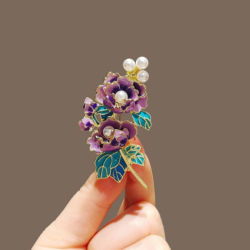 Women's Micro Zircon Brooch Exquisite Plant Pin Brooches