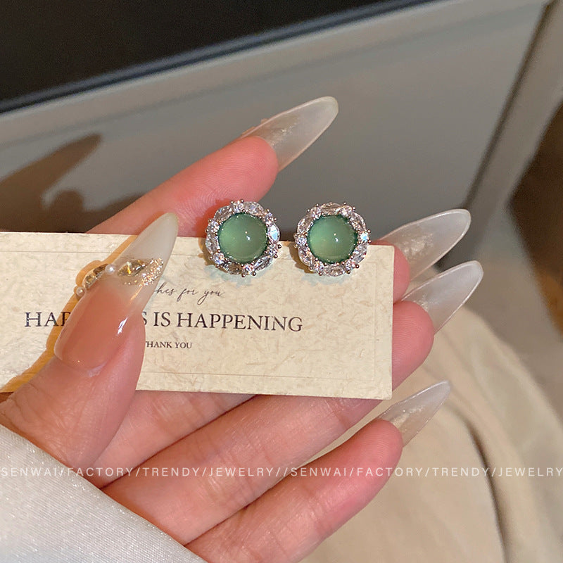 Women's Stone Ear Graceful Geometric Love High-grade Earrings