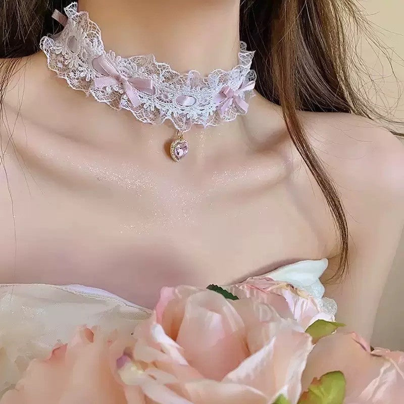 Pure Desire Lace Female Neck Bow Collar