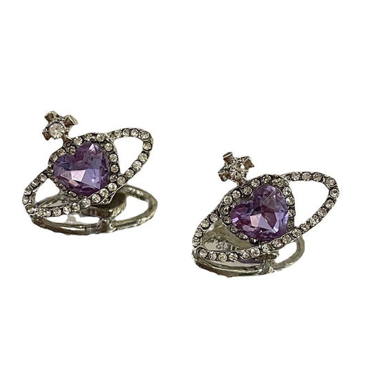 Saturn Romantic Universe Purple Love Planet Pearl Sweet Necklaces