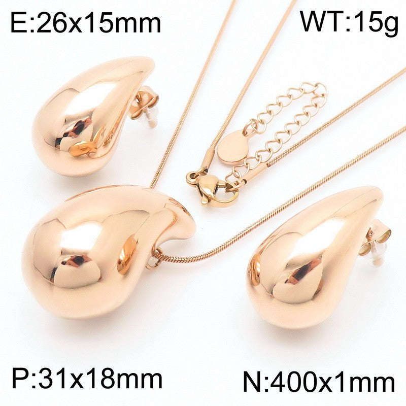 Design Chubby Water Drop Fashion Stainless Earrings