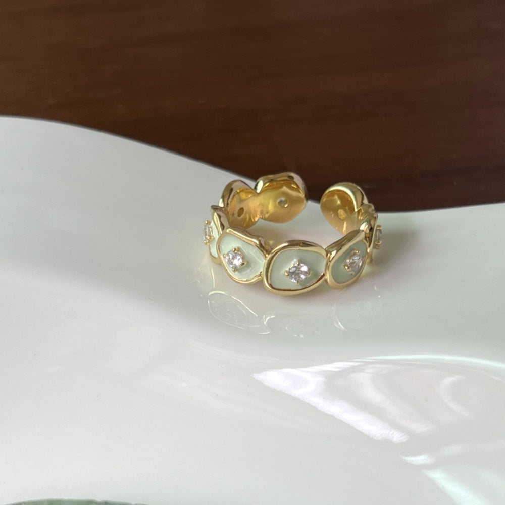 Glaze Enamel Butterfly Female Purple Special Interest Light Rings