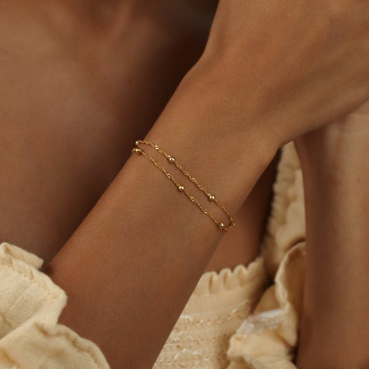 Simple Corrugated Bead Temperamental Cold Style Bracelet