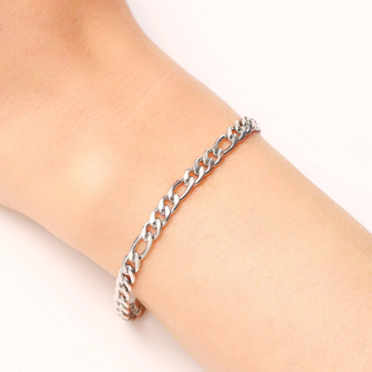 Men's Hip Hop Titanium Steel Stainless Figaro Simple Personality Fashion Trend Bracelet