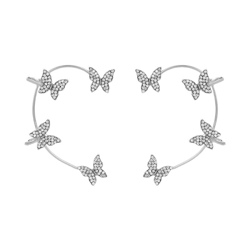 Niche Elf Butterfly Clip Light Luxury Earrings
