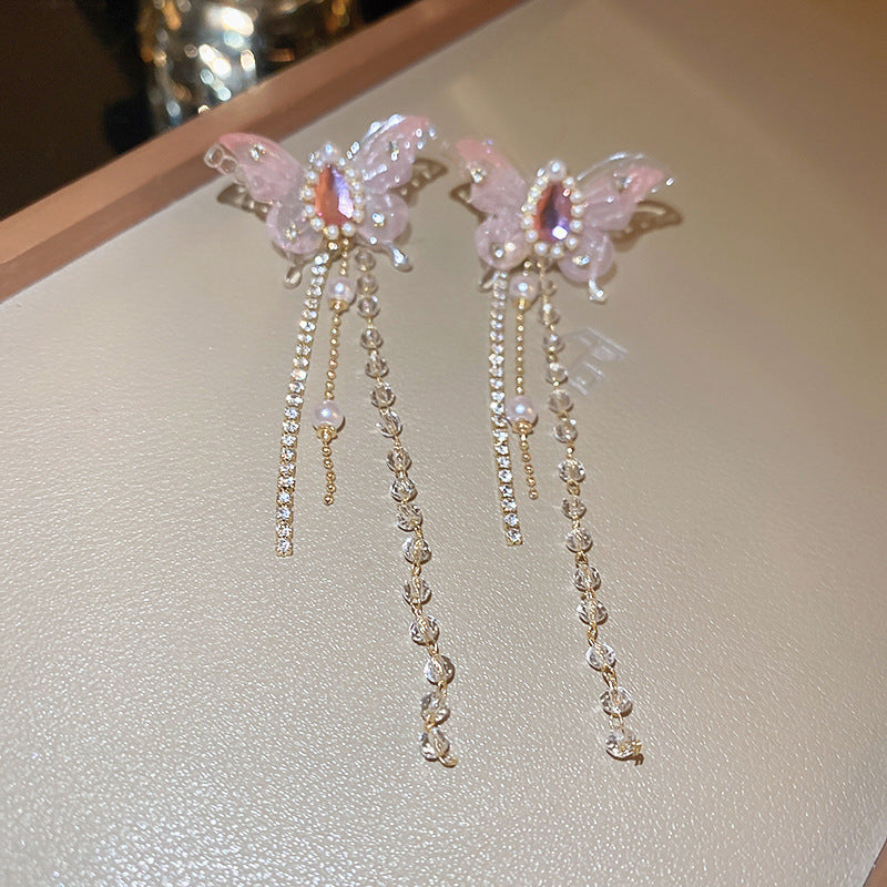 Women's Korean Style Fashion Tassel High Sense Elegant Earrings