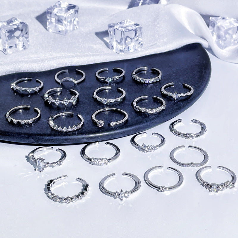 Fine Circle Zircon Open Cold Style Rings