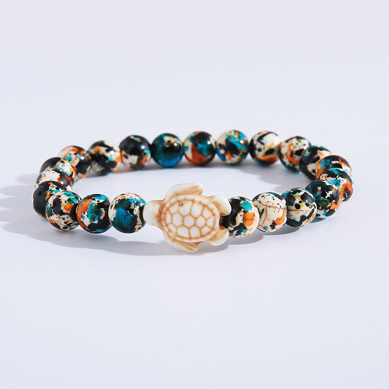 Women's Hand Cross Color Wooden Bead Beaded Bracelet