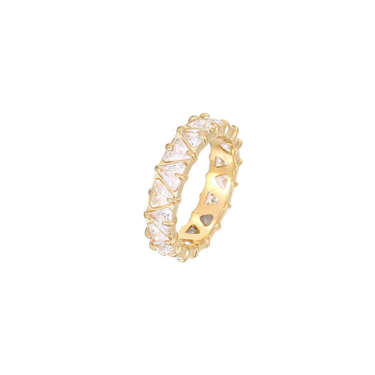 Gang Drill Color Zircon Female Diamond Heart-shaped Rings