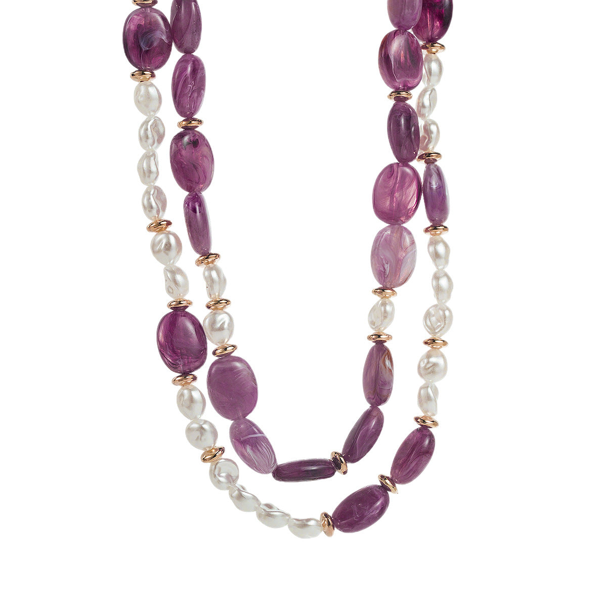 Niche Color Resin Handmade Beaded Temperament Entry Necklace