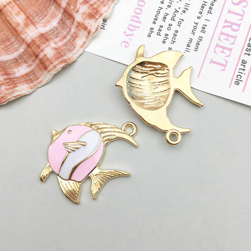 Oil Dripping Alloy Ocean Seahorse Dolphin Series Jewelry Accessories