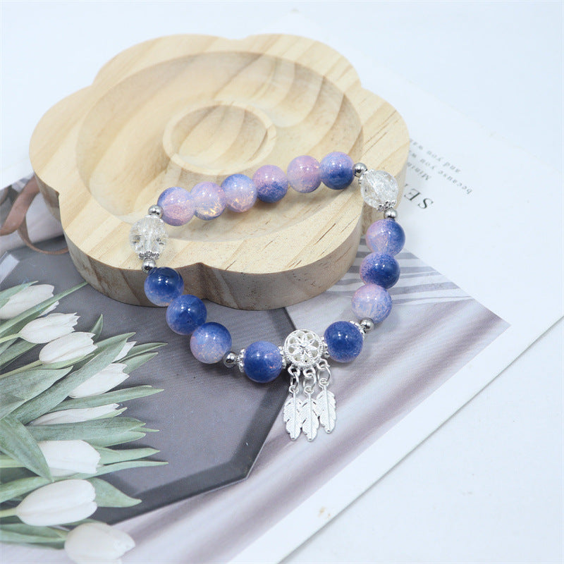 Gold Beaded Feather Glass Chipping Beads Bead Night Market Bracelets