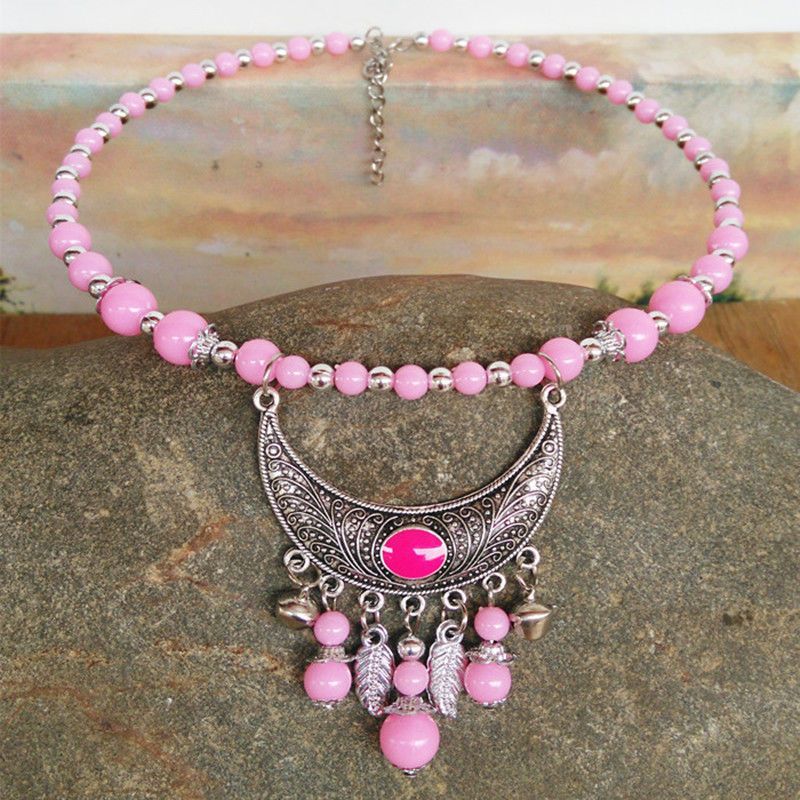 Colorful Beads Choker Sweater Chain Collarbone Collar
