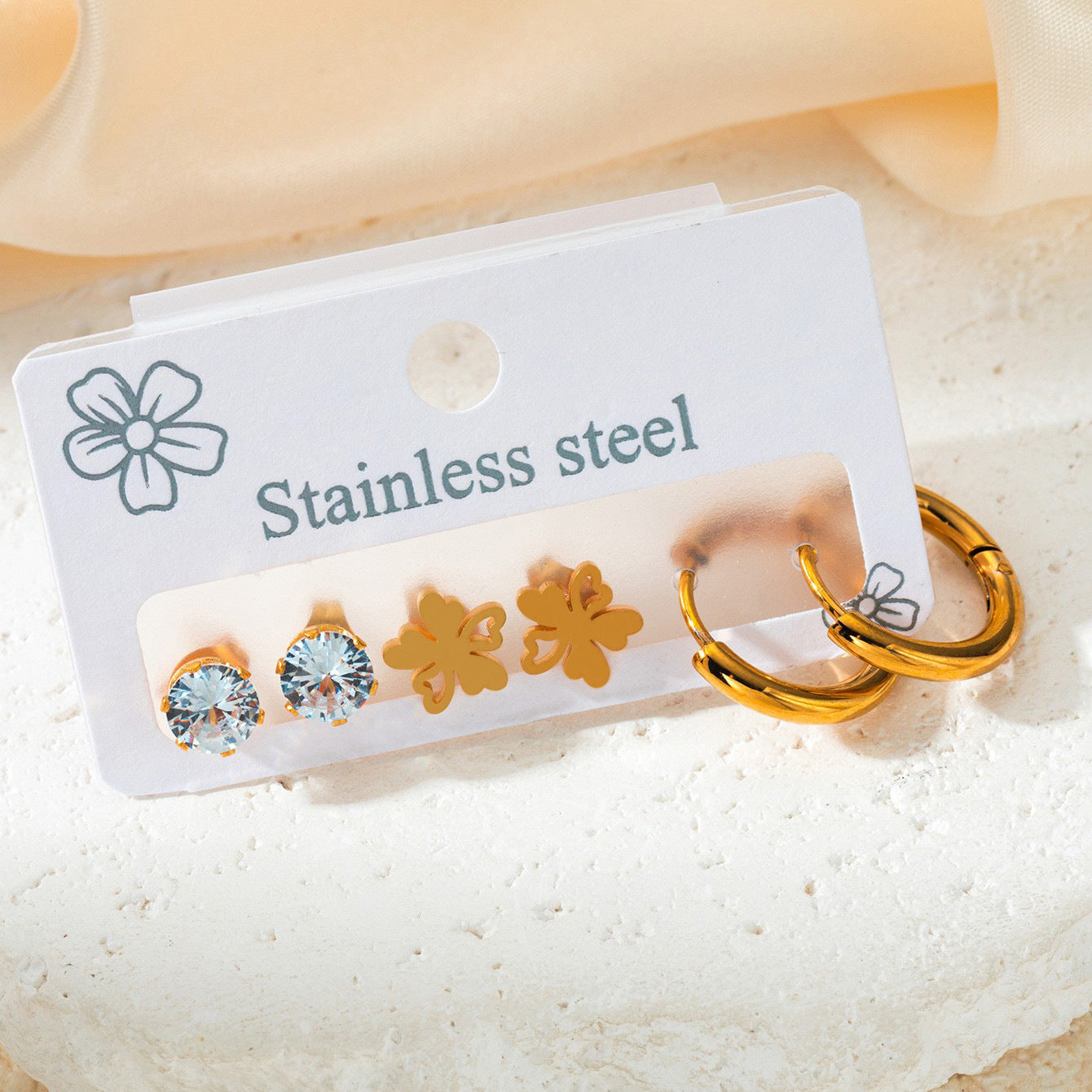 Titanium Steel Ear Exquisite Small Gold-plated Earrings