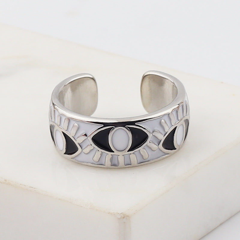 Female Devil's Eye Gold Plated Drop Rings